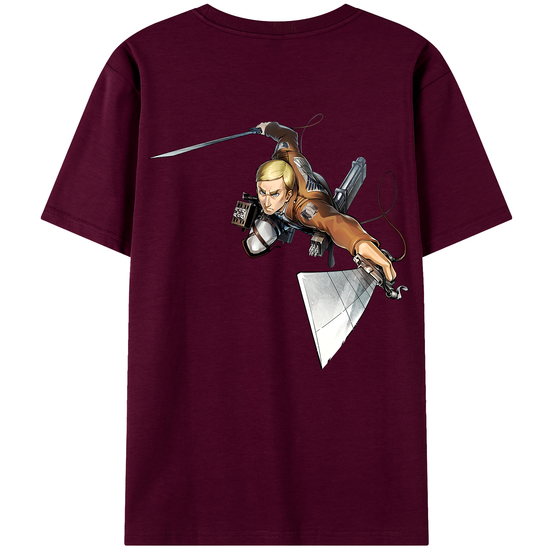 （画像用） 進撃の巨人 エルヴィン・スミス Attack on Titan Erwin Smith レディース半袖Tシャツ(バックプリント)